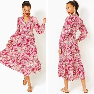 Lilly Pulitzer Floral Pink Maxi Dress